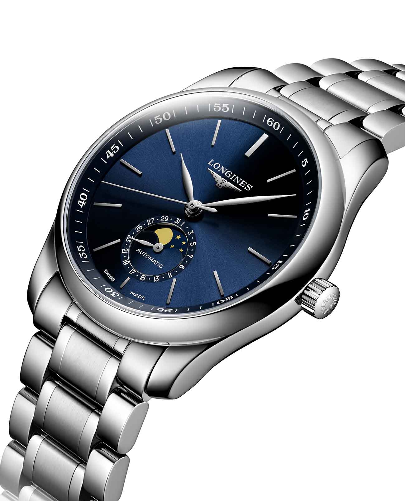 Longines Longines Master Collection L2.909.4.92.6 механические мужские часы часы крупный план синий циферблата